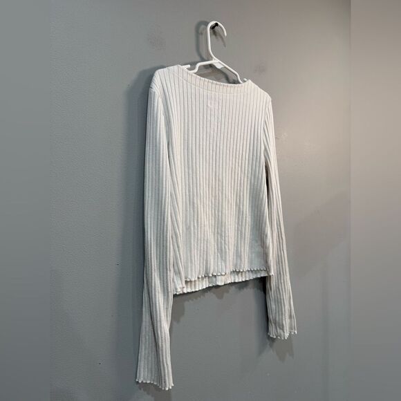 Girls’ Cream SO Ribbed Button Down Top Size L (10-12) EUC - Picture 4 of 5